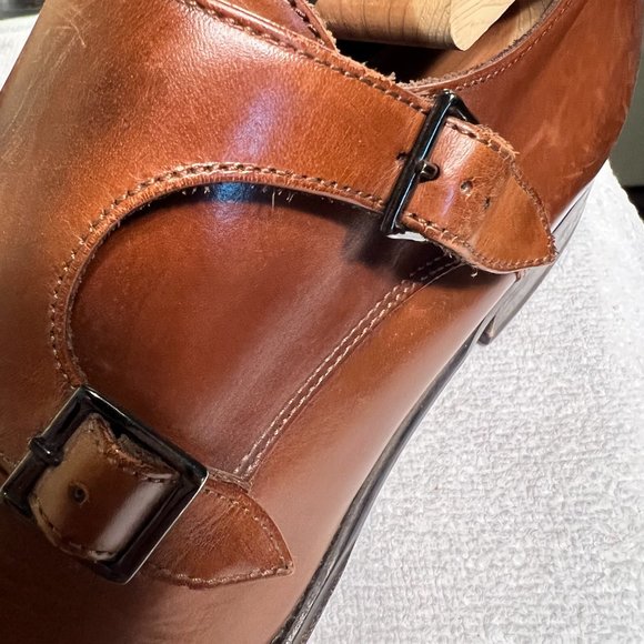 To Boot Elegant Monkstrap Burnished Tan Size 10 Shoe - Picture 3 of 10